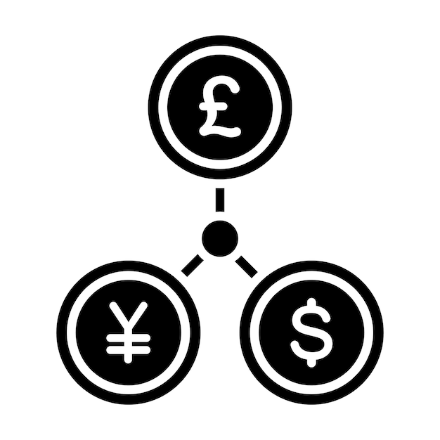 Currency Glyph Solid Black Illustration