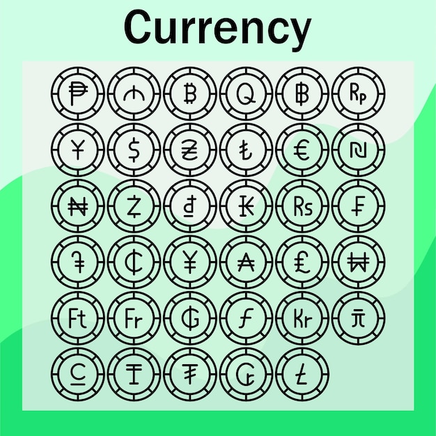 currency line icon pack for downlaod