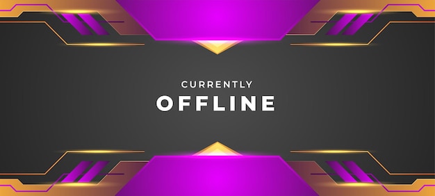 Vector currently offline background purple and orange style