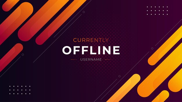 Currently offline twitch banner background vector template Liquid geometric background