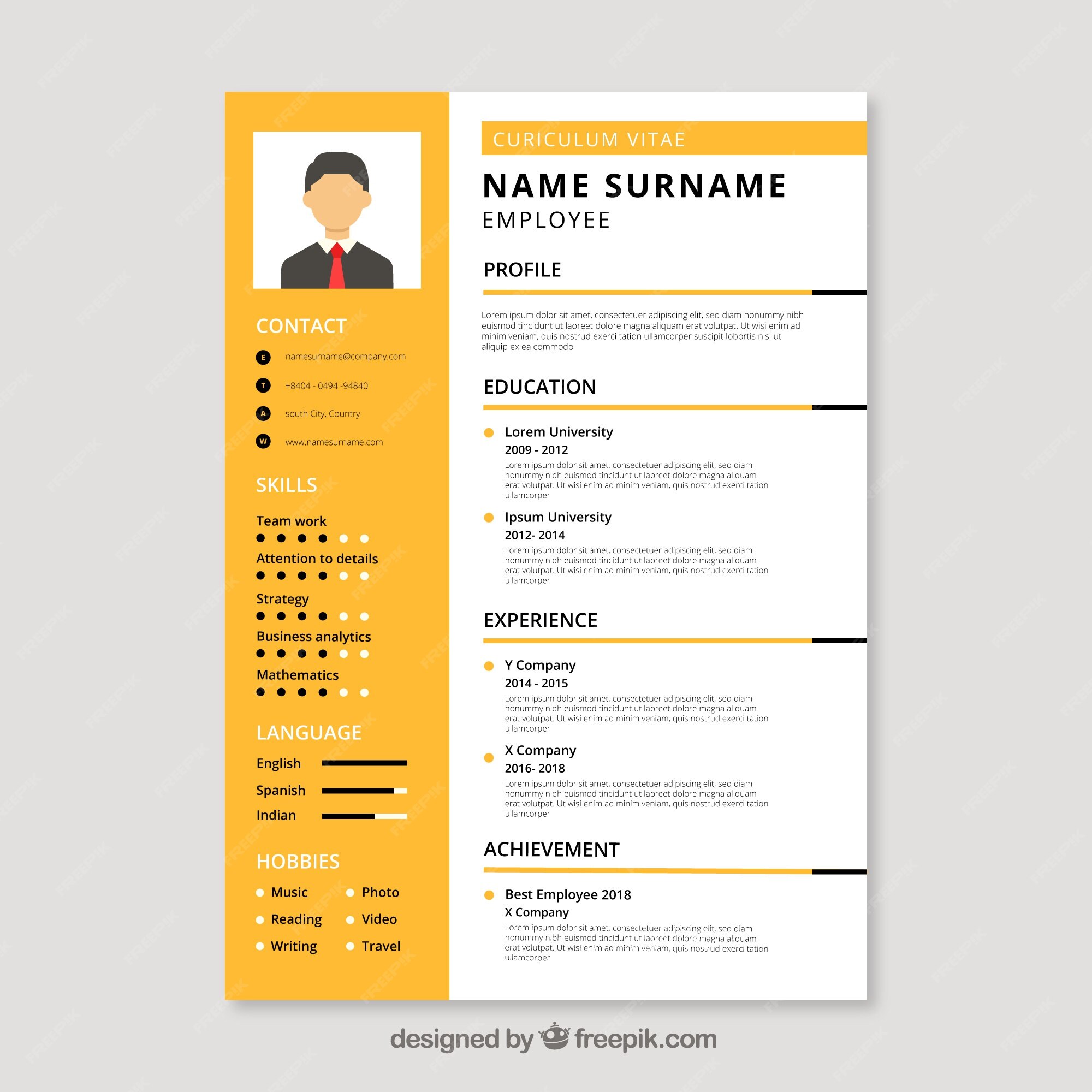 Premium Vector Curriculum Template With Flat Design premium-vector-curriculum-template-with-flat-design