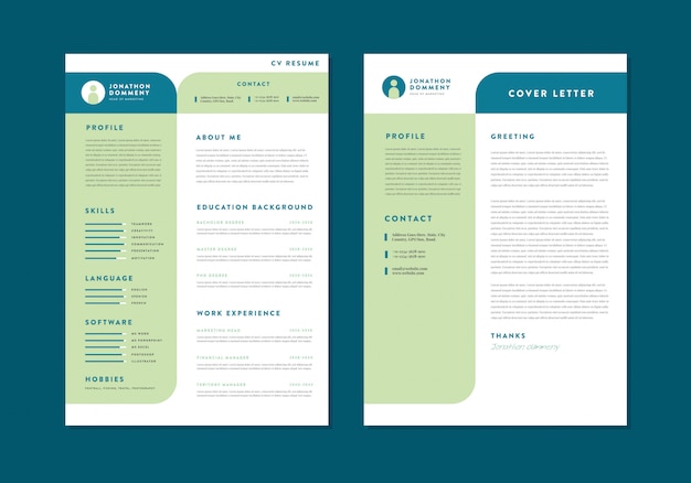 Curriculum vitae cv resume template design  