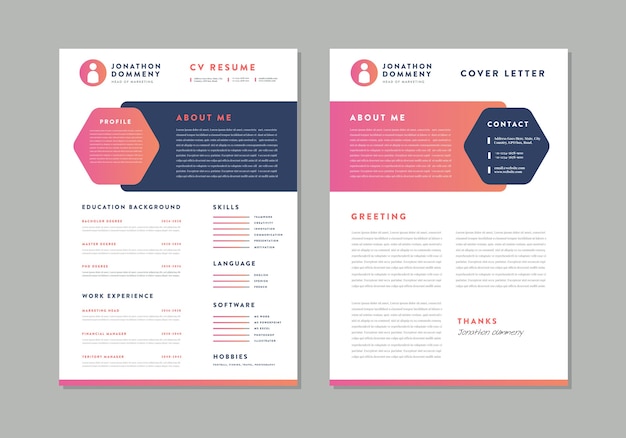 Curriculum vitae cv resume template design