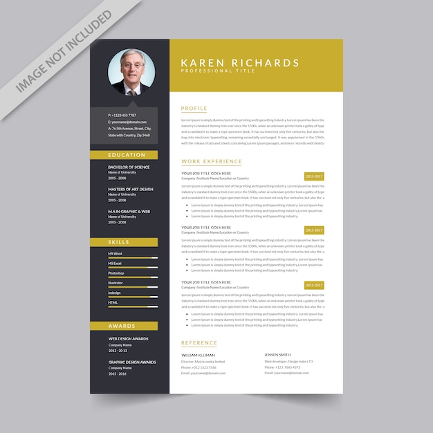 Vettore curriculum vitae design