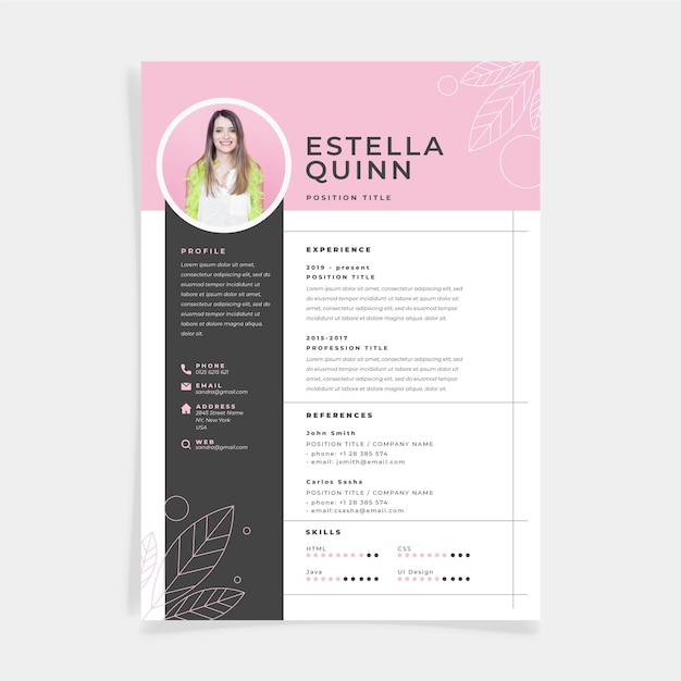 Vector curriculum vitae editorial template