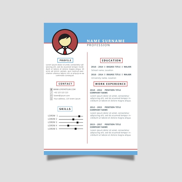 Curriculum Vitae met blauwe kleur