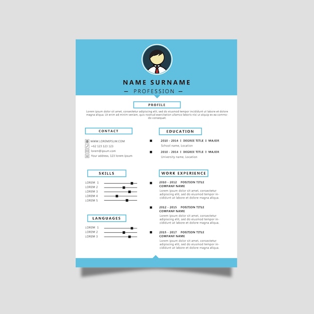 Curriculum Vitae met blauwe kleur