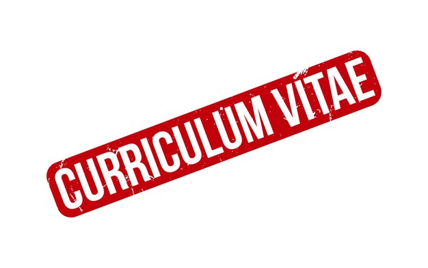 Vettore curriculum vitae timbro di gomma sigillo vettore