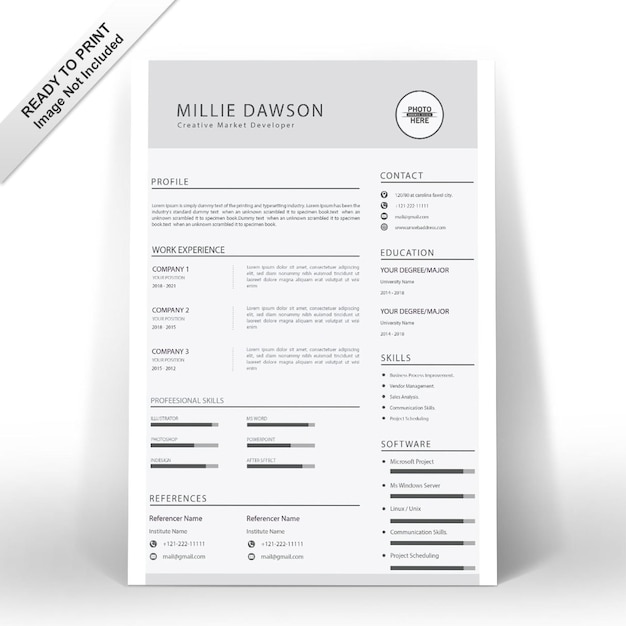 Vector curriculum vitae-sjabloon