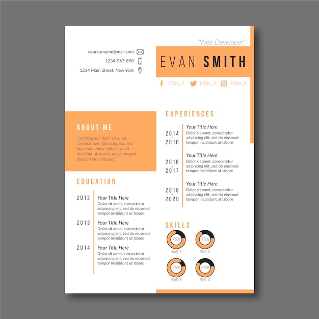 Curriculum vitae template minimalist