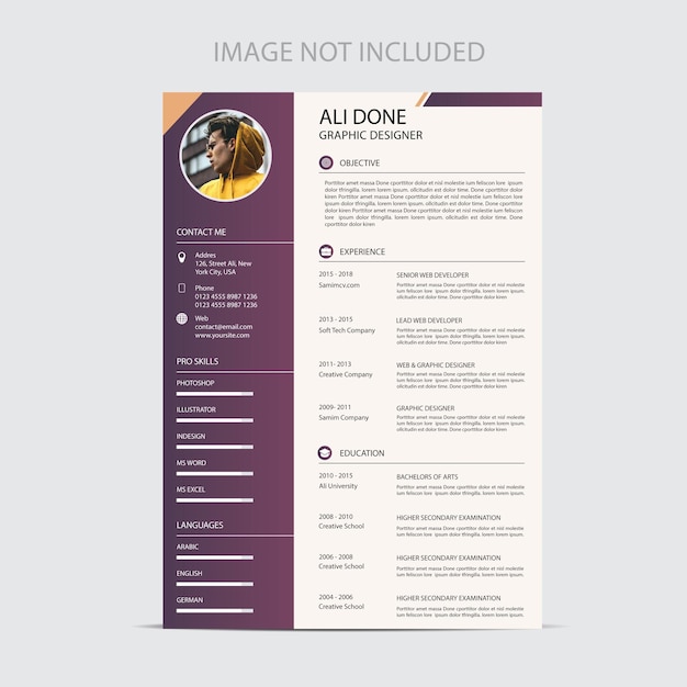 Curriculum vitae libero mock-up