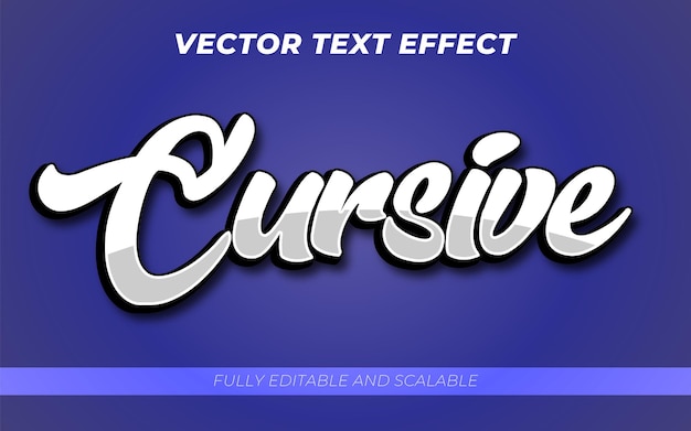 Cursief vector teksteffect