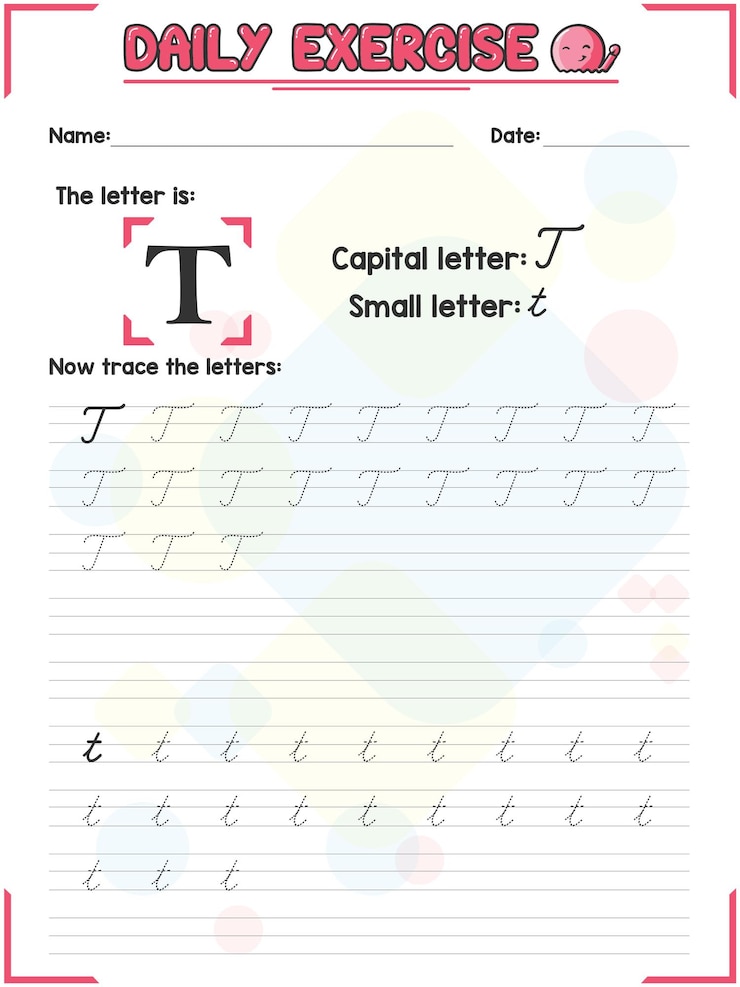 Vector 幼稚園児のための筆記体アルファベット文字追跡練習と手書き練習