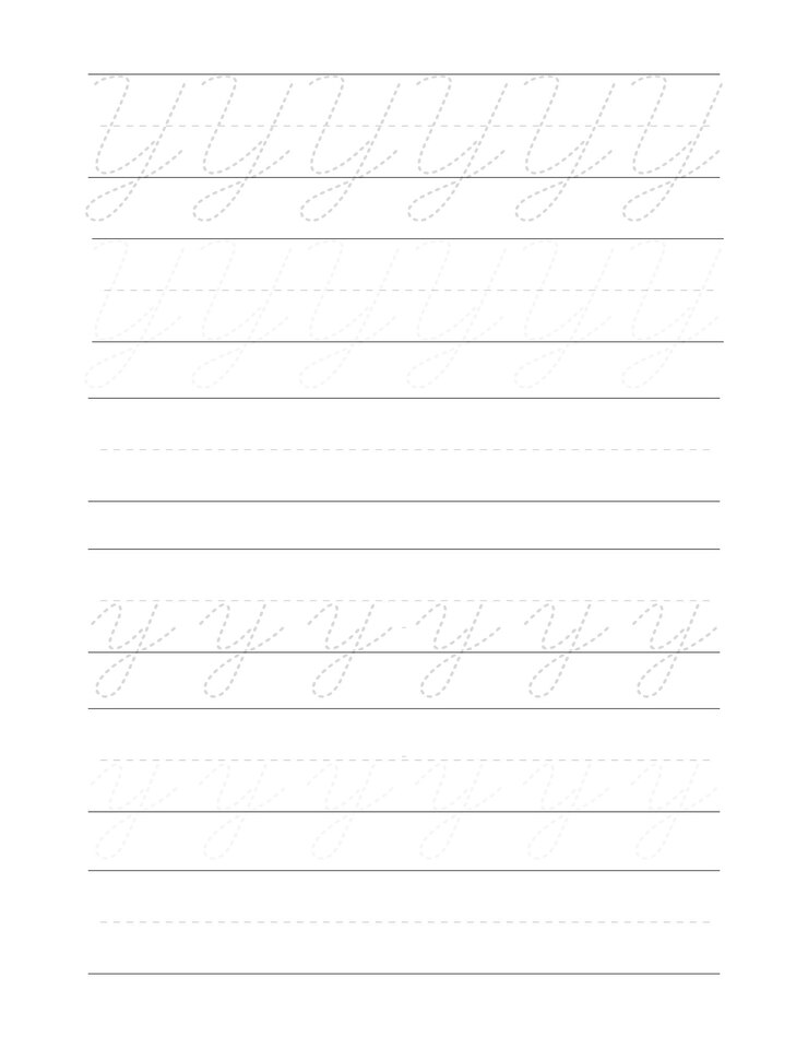 Vector cursive handwriting practice worksheets for kid