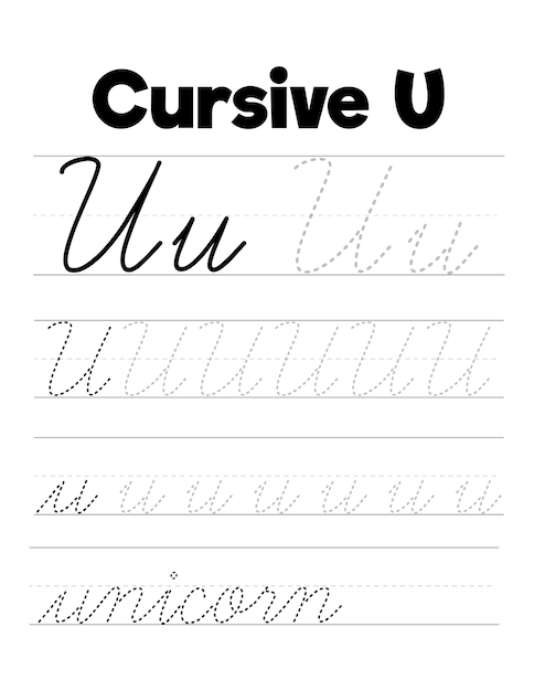 Cursive Handwriting Practice Worksheets For Kids