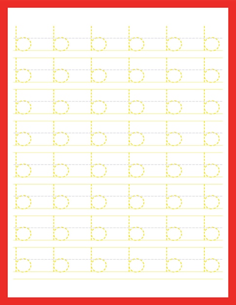 Cursive handwriting uppercase letter alphabet tracing practice worksheet with arrow direction b