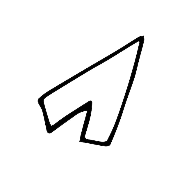 the cursor to direct click choose doodle black lines on a white background vector