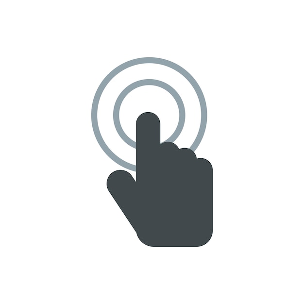 Cursor hand icon in flat style isolated on white background Computer and internet symbol