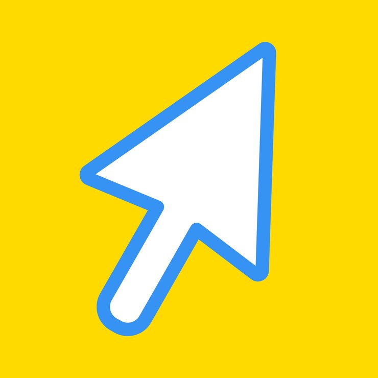 Vector cursor icon for graphic design projects illustration and blue