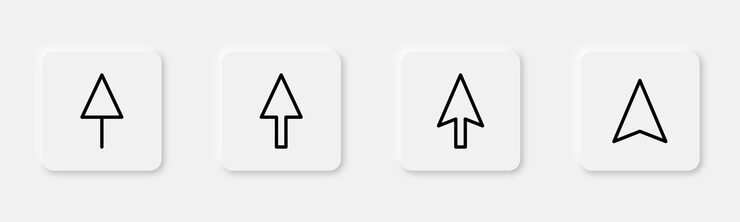 Vector cursor icon in line outline mouse pointer cursor arrow icons set line mouse pointer cursor sign