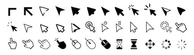 Cursor icon Mouse click cursor collection Vector illustration