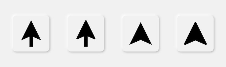 Vector cursor icons set computer cursor in black mouse pointer in glyph pointer mouse