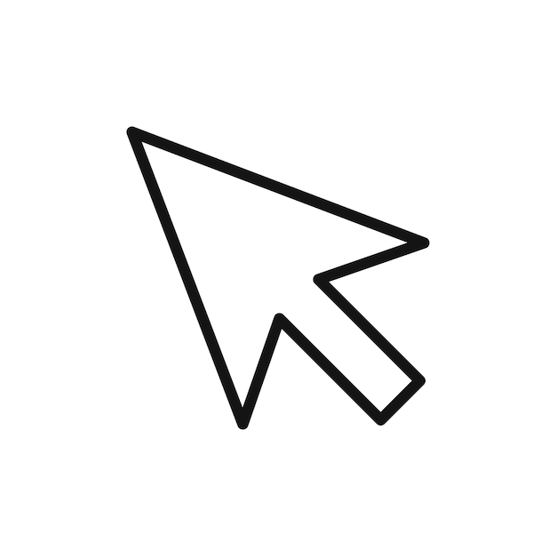 Cursor icoon ingesteld klik pijl vector symbool web muis wijzer teken in zwart gevuld en omschreven stijl