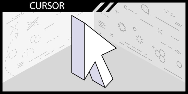 Cursor isometrisch ontwerppictogram Vector web illustratie 3d kleurrijk concept