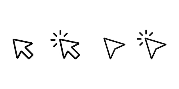 Illustrazione vettoriale dell'icona della linea del cursore stile di tendenza isolato sull'icona del puntatore di sfondo