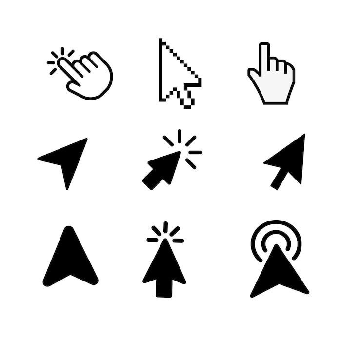 Vector cursor of pointer klik vector set