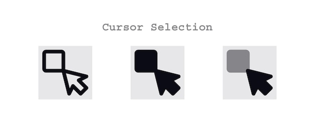 Cursor selection icons set