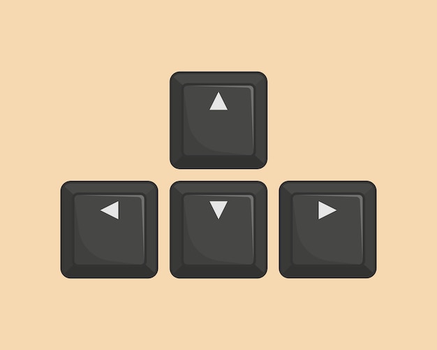 Vector cursortoetsen, de vier cursortoetsen (omhoog, omlaag, links en rechts) in de cursortoetszone