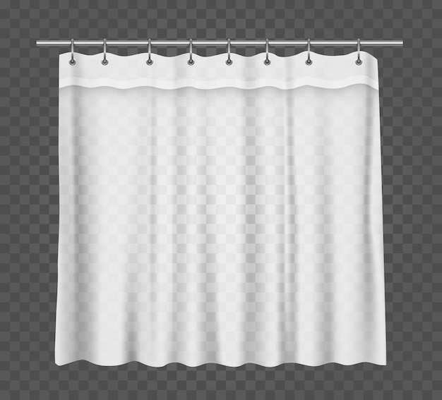 Vector curtain for a bathroom or window, vector mockup