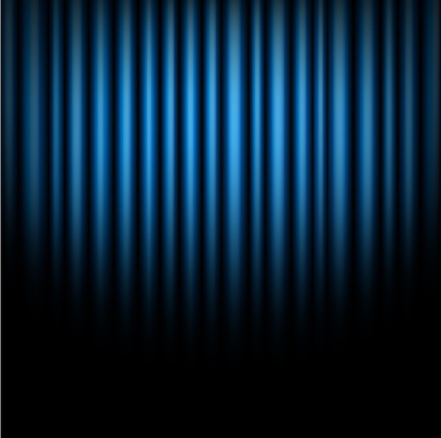 Vector curtain of blue background