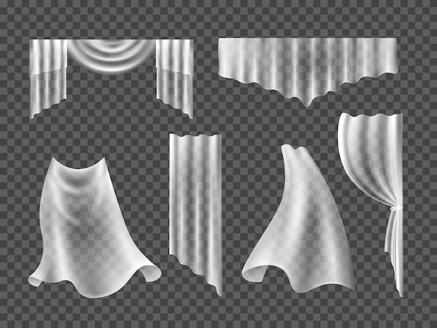 Curtain drapery set for the window illustration