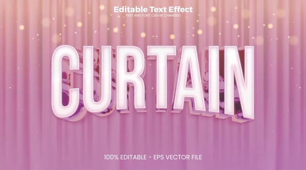 Curtain Editable text effect 3d text effect template