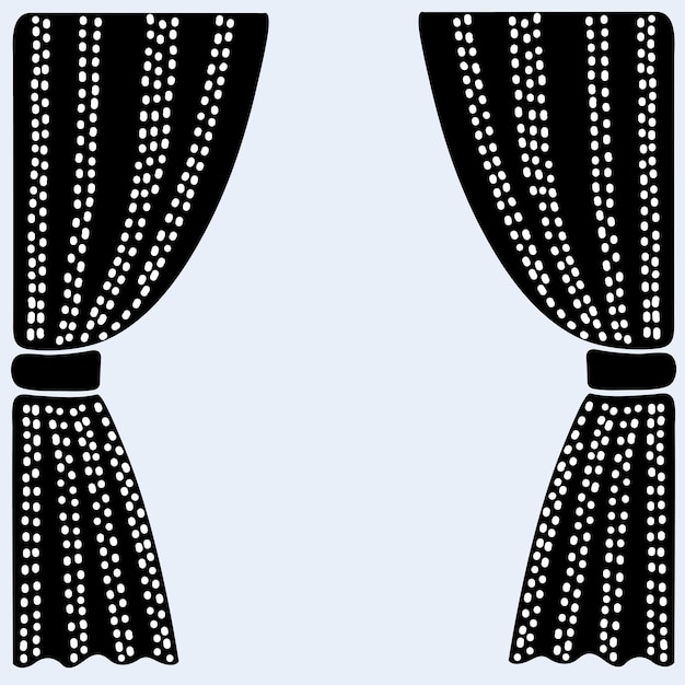 Curtain icon black simple illustration