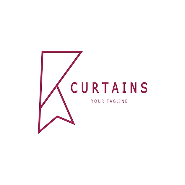 curtain logo illustration templatefor Theater homehotel and apartmentfurniturebadge