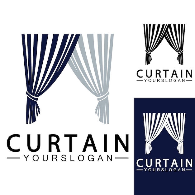 Curtain logo vector illustration design template
