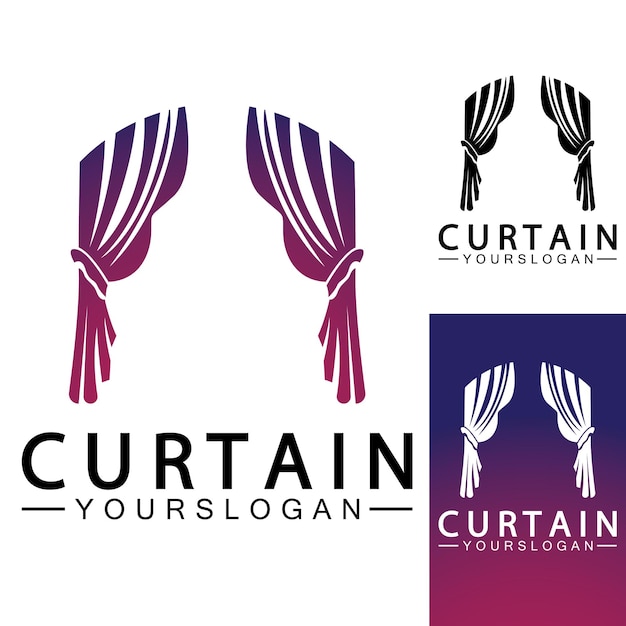 Curtain logo vector illustration design template