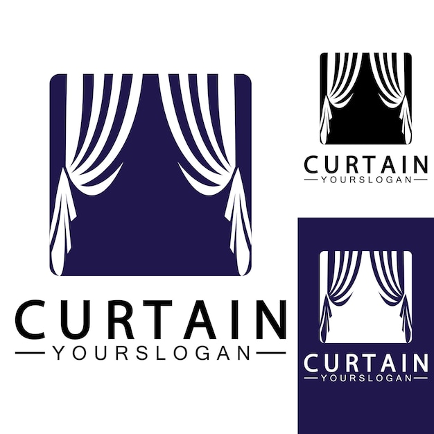 Curtain logo vector illustration design template