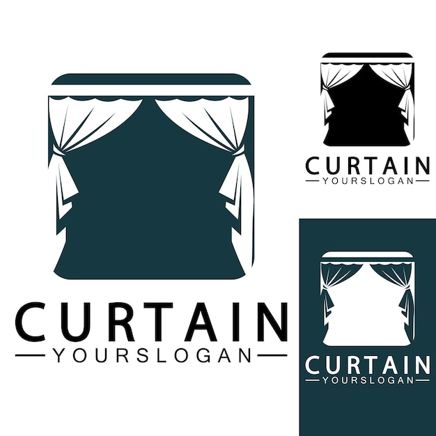 Curtain logo vector illustration design template