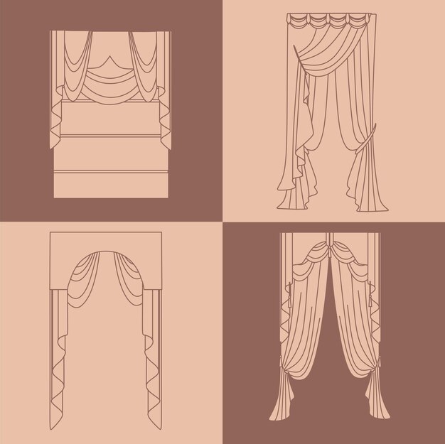 Vector curtains lambrequinclassic curtains