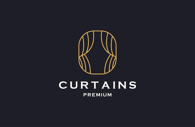 Curtains logo icon flat design template