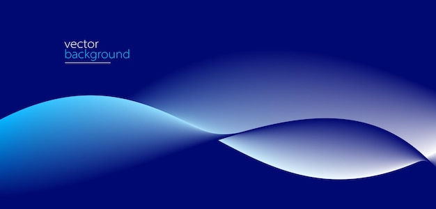 Curve vorm stroom vector abstracte achtergrond in donkerblauwe gradiënt dynamische en snelheid concept futuristische technologie of motion art