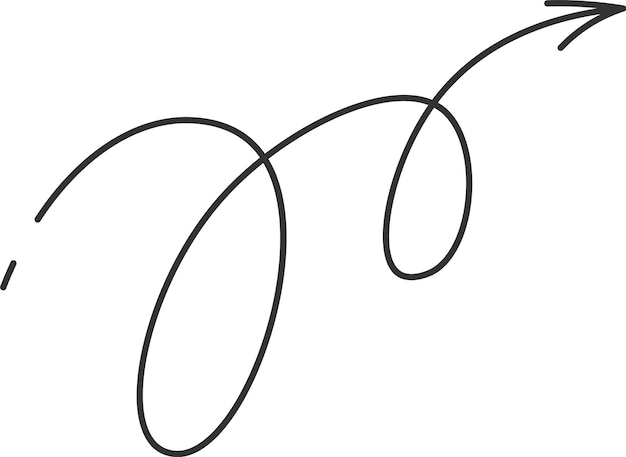曲がった矢印の落書き