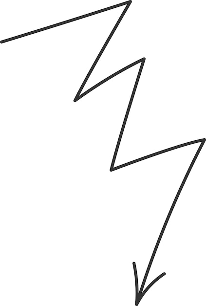 Vector curved arrow doodle