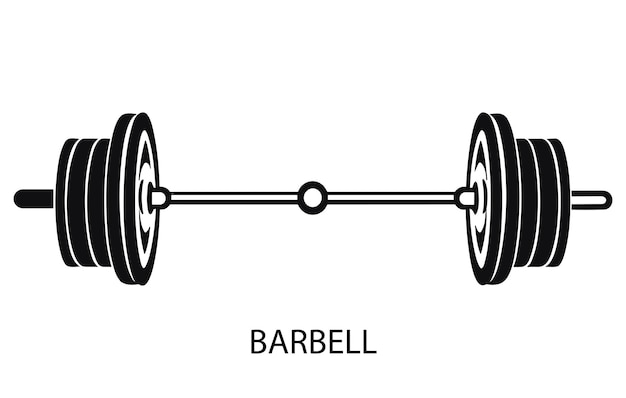 Curved barbell weight or dumbbell gym bodybuilding or sport design vector illustration