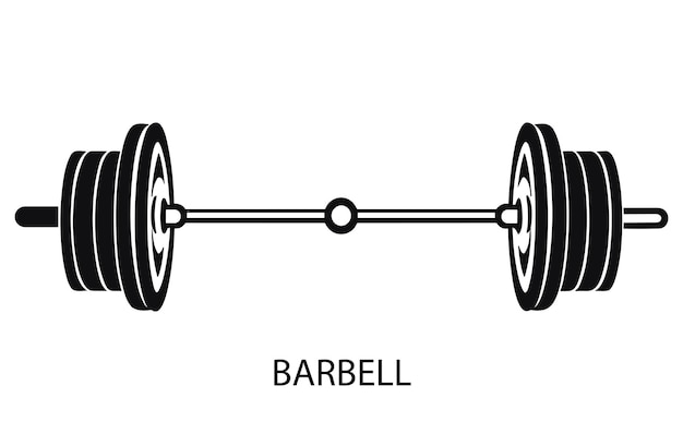 Curved Barbell Weight of Dumbbell Gym Bodybuilding of Sport Design Vector Illustratie