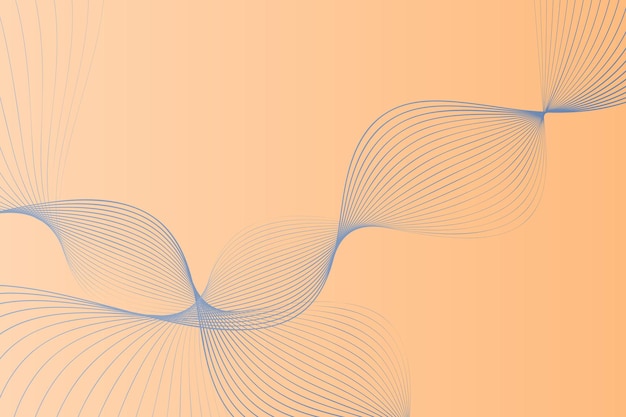 Vector curved blue lines showcase its smooth and flowing forms on a golden background